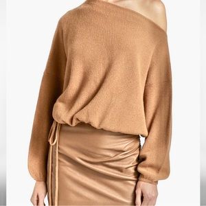 The SEI Off the shoulder merino wool sweater cashmere oversized look